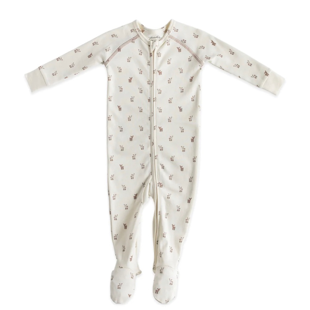 Pehr Organic Baby Sleeper with Fawns